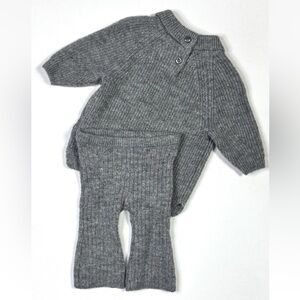 GAP Baby Sweater & Pants 0-3 Months Gray Winter Long Sleeve